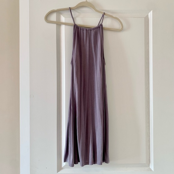 Purple Gray Halter Dress - Picture 3 of 6